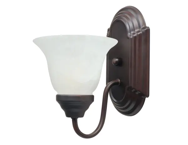 Essentials Oil Rubbed Bronze Wall Sconce with Marble Glass - Image 1