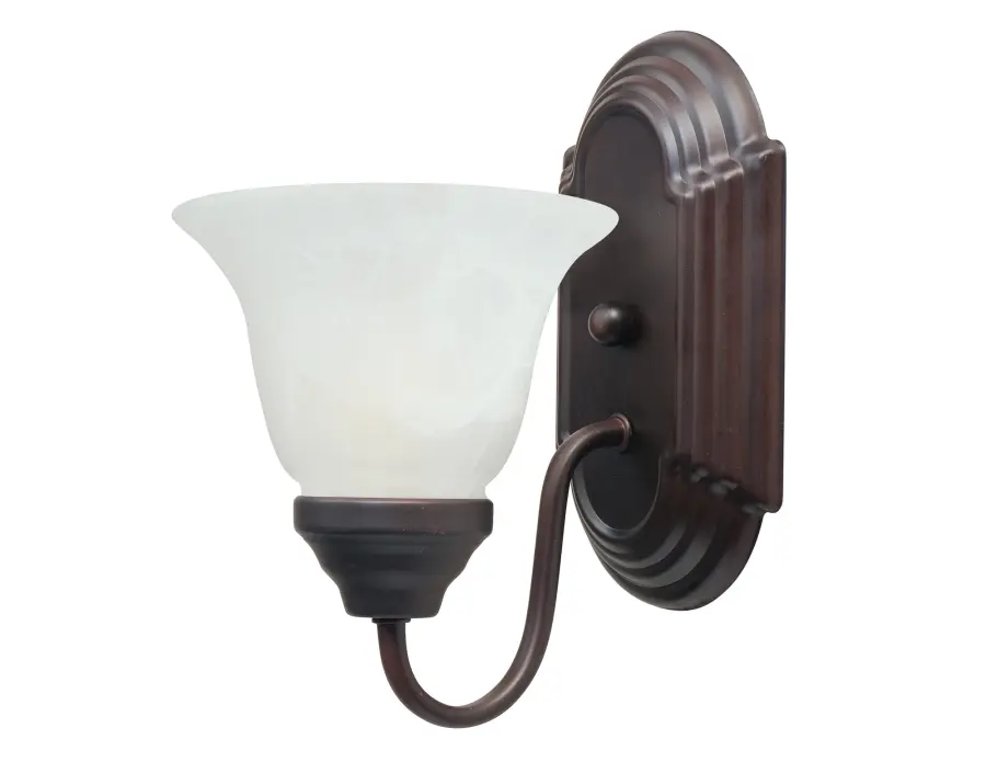Essentials Oil Rubbed Bronze Wall Sconce with Marble Glass - Image 1