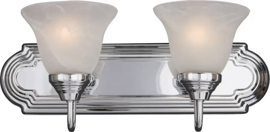 Essentials Two Light Bath Vanity in Polished Chrome - Image 1