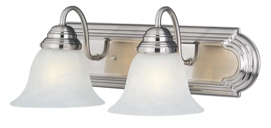 Essentials Two Light Bath Vanity in Satin Nickel - Image 1