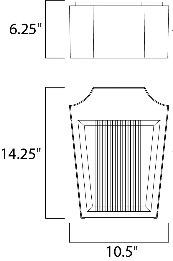 A ribbed glass diffuser glows in the night as it is illuminated by an energy efficient LED light source concealed in the hood.  Available in two finish combinations Adobe with Topaz Ribbed and Anthracite with Clear Ribbed diffusers. - alternate view