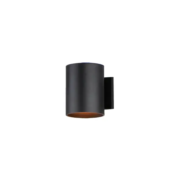 The Outpost is a classic cylinder light which provides directional illumination without glare. Available in 3 sizes, the 2 light version has both up and down lighting, while the singular light has 1 direction lighting. Available in Architectural Bronze, Aluminum, or Black. Collection: Outpost Finish: Black Width: 5.00" Height: 7.25" Weight: 1.90 lb Extension from Wall: 6.25" Wire: 8" Canopy: 5"x4.5" Bulbs Included Number of Bulbs: 1 Maximum Wattage: 8.00 W Bulb Type: PCB Bulb Base: PCB Integrated Light Source: LED Light Output: 200.00 lm Color Temperature: 3000 K CRI: 90 Dimmable Voltage: 120.00 V Material: Aluminum Safety Listing: cETLus Safety Rating: Wet Dark Sky LED Manufacturer Warranty: 2 Spec Sheet Instructions Parts Diagram