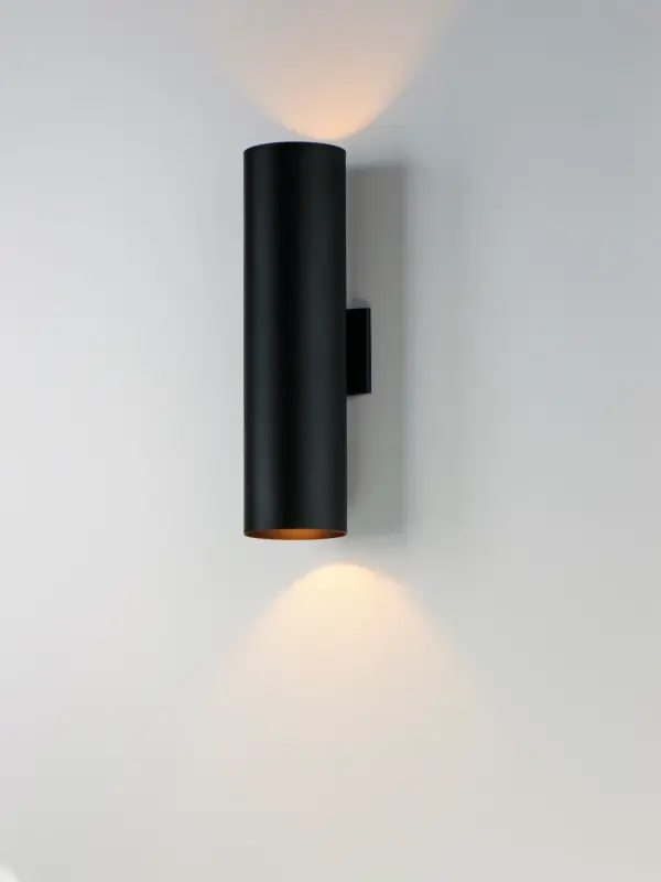 The Outpost is a classic cylinder light which provides directional illumination without glare. Available in 3 sizes, the 2 light version has both up and down lighting, while the singular light has 1 direction lighting. Available in Architectural Bronze, Aluminum, or Black. - alternate view