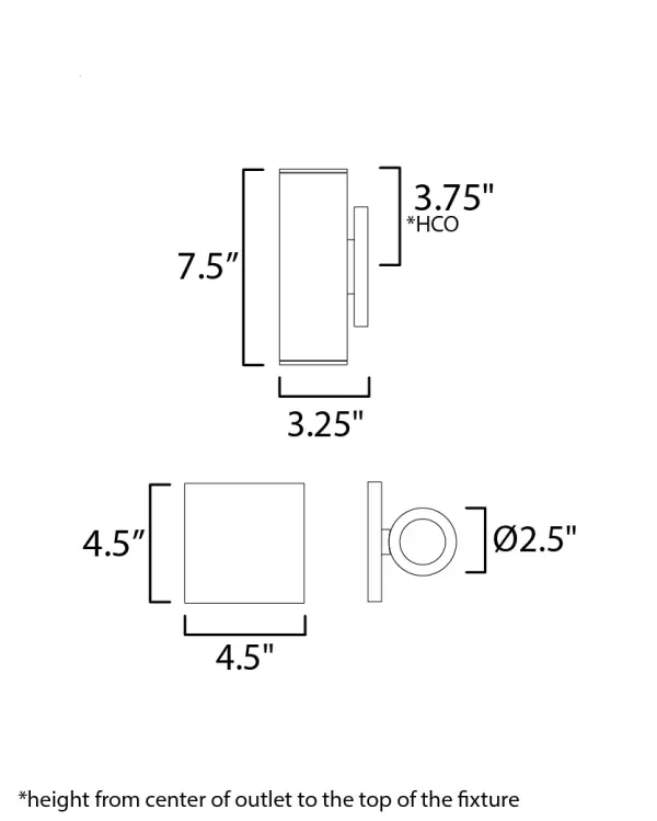 This classic cylinder design has been made ultra-thin intending its use in applications requiring ADA compliance. The sconce casts generous lighting both upwards and downwards using dedicated, high-powered LED. Concealed within the frame, there is a range voltage 120-277V LED driver making this a great option for light commercial as well as residential applications. Available in Matte Black, Architectural Bronze and White outdoor powder coat finishes. For Dark Sky applications, make use of the optional Dark Sky Cap available. - alternate view