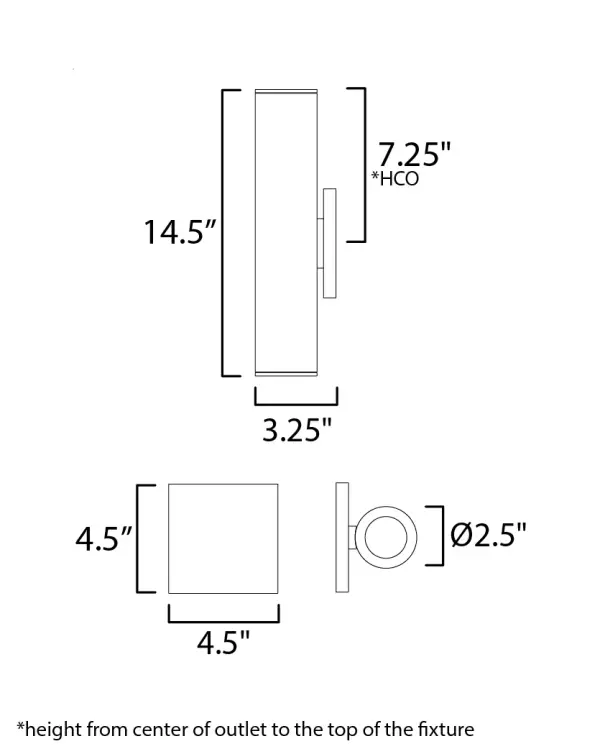 This classic cylinder design has been made ultra-thin intending its use in applications requiring ADA compliance. The sconce casts generous lighting both upwards and downwards using dedicated, high-powered LED. Concealed within the frame, there is a range voltage 120-277V LED driver making this a great option for light commercial as well as residential applications. Available in Matte Black, Architectural Bronze and White outdoor powder coat finishes. For Dark Sky applications, make use of the optional Dark Sky Cap available. - alternate view