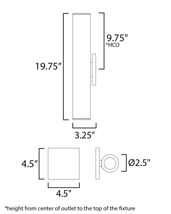 This classic cylinder design has been made ultra-thin intending its use in applications requiring ADA compliance. The sconce casts generous lighting both upwards and downwards using dedicated, high-powered LED. Concealed within the frame, there is a range voltage 120-277V LED driver making this a great option for light commercial as well as residential applications. Available in Matte Black, Architectural Bronze and White outdoor powder coat finishes. For Dark Sky applications, make use of the optional Dark Sky Cap available. - alternate view