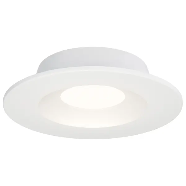 High performance and high in style, the Crisp is constructed like a surface mount that can install into a variety of 4-0 junction boxes while designed with a recessed appearance. The fixtures almost impossibly slopes into the junction box with snap in trims in a variety of styles. Purchase the mud-in ring assembly kit and you can opt for a trim-less design. Not only good-looking, each unit also delivers over 1000 lumens providing ample lighting. With its concave design, the light source is obscured from the finished ceiling surface thereby reducing glare. Available in warm 3000K single CCT or 5CCT selectable with an accessible switch behind the faceplate so you can set your preferred light temperature without removing the light from the junction box.