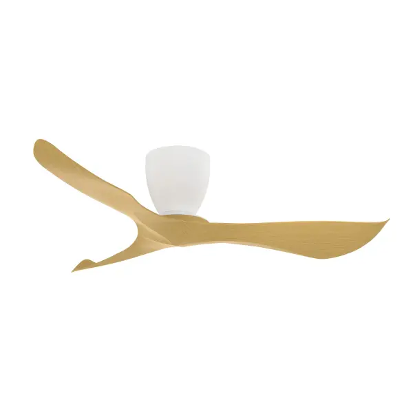 Keanu 56" Ceiling Fan in Matte White with Teak Blades - Image 1