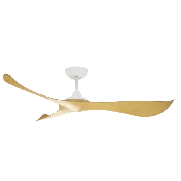 Keanu 56" Ceiling Fan in Matte White with Teak Blades - Image 1