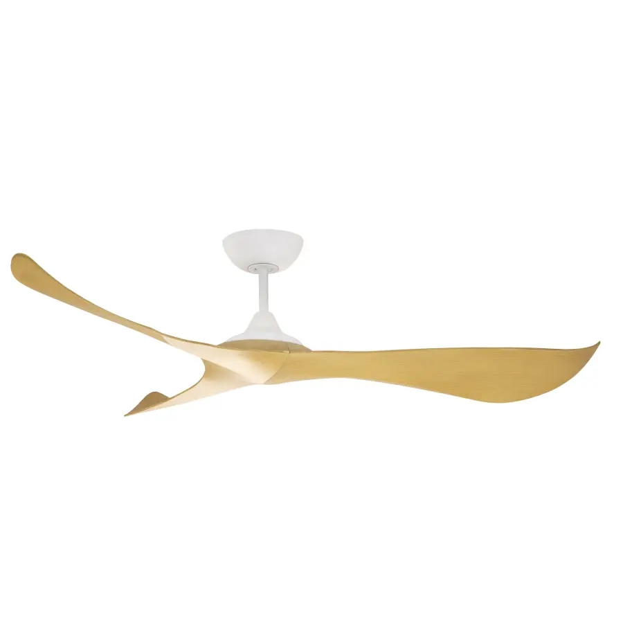 Keanu 56" Ceiling Fan in Matte White with Teak Blades - Image 1
