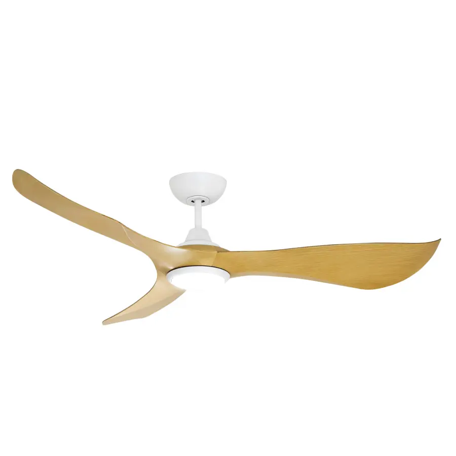 Keanu 56" Ceiling Fan in Matte White with Teak Blades - Image 2