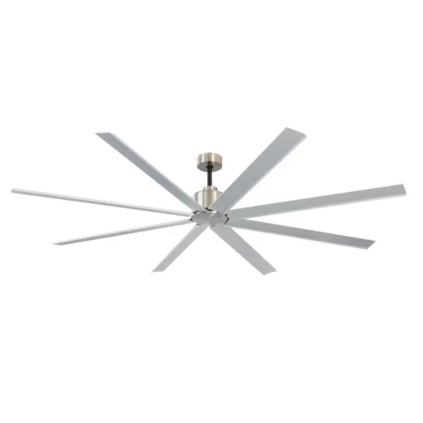 Expansive blade spans of 65" ABS blades or 80" aluminum blades, the Condor soars as an outdoor rated fan. Clean design with a DC motor and strong airflow performance. Available in Matte Black, Matte White, or Brushed Aluminum. No light kit included. Paired with a DC wall control that does not get interrupted by various frequencies and uses novel 3-wire installations to provide reliable functionality.