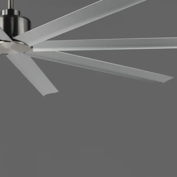 Expansive blade spans of 65" ABS blades or 80" aluminum blades, the Condor soars as an outdoor rated fan. Clean design with a DC motor and strong airflow performance. Available in Matte Black, Matte White, or Brushed Aluminum. No light kit included. Paired with a DC wall control that does not get interrupted by various frequencies and uses novel 3-wire installations to provide reliable functionality. - alternate view