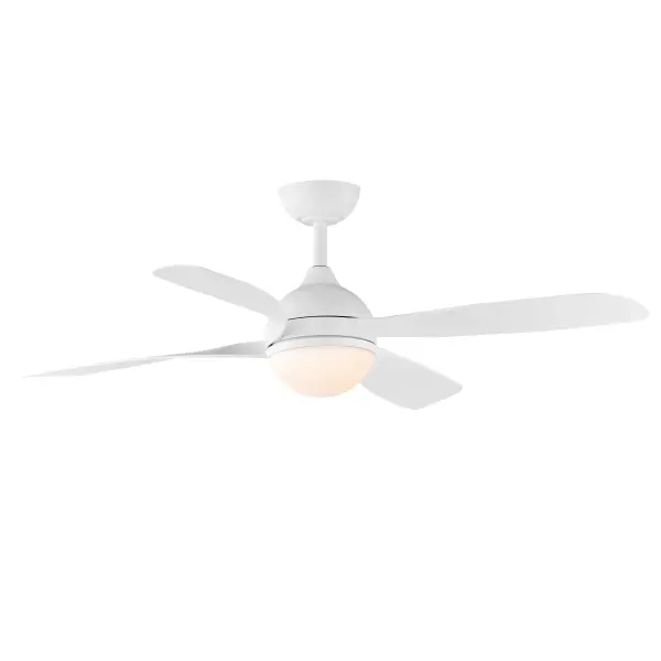 Bola 52" Ceiling Fan with LED Light in Matte White - Image 1