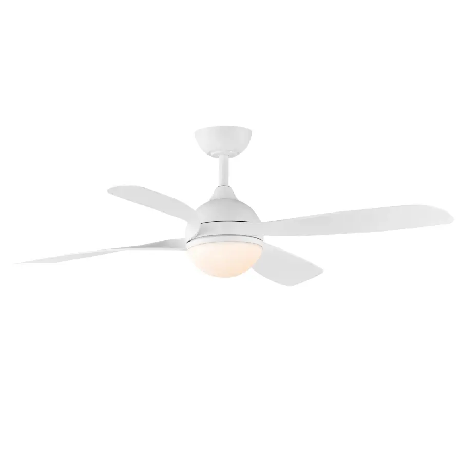 Bola 52" Ceiling Fan with LED Light in Matte White - Image 1