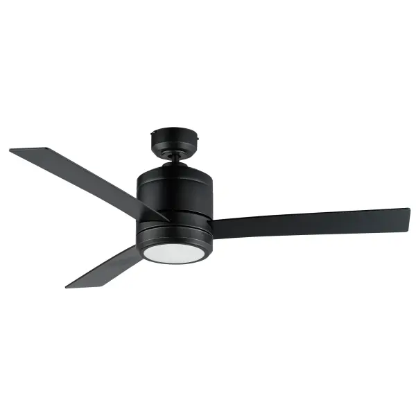 Clean and contemporary, the Tanker ceiling fan is damp rated so whether it is a covered outdoor living space or any room indoor this sleek fan suits the application. Ditch the fan rod and convert to a hugger. Several lengths of extension rods allow you to use this fan no matter the ceiling height.  Available in 2 different finishes: Satin Nickel, and matte Black.