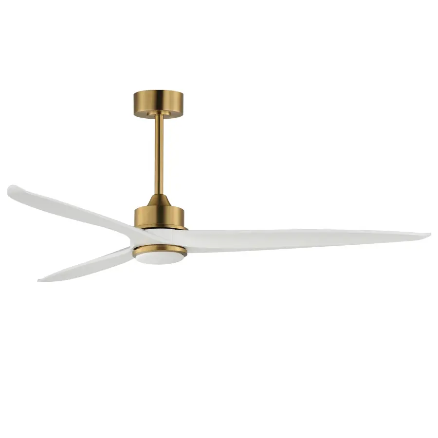 Woodwind 80" Ceiling Fan with LED Light in Natural Aged Brass - Image 1