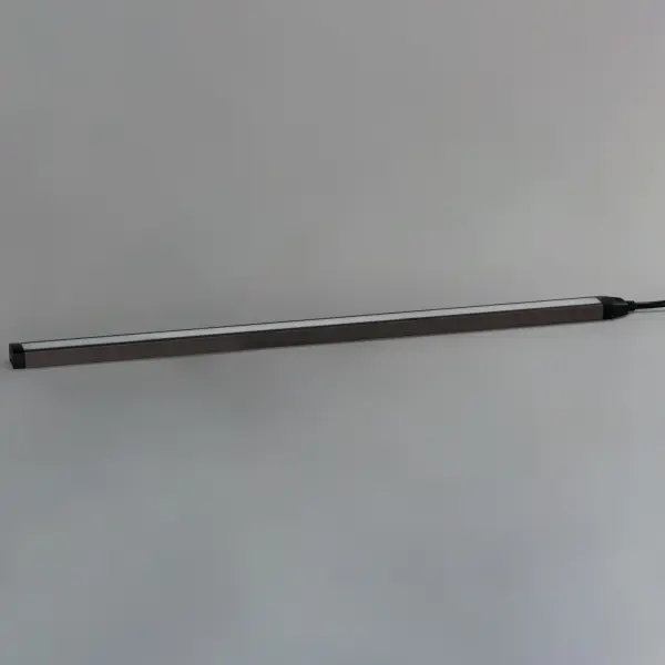 An innovative, slim channel LED light bar. The 120V input Slim Stick connects to a slim direct wire installation junction box where brightness and white color tunable LED light can be adjusted with the touch of a button. The control is the first in the industry to provide color temperature control variable between 2700-5000k on a driverless 120V LED strip. Included with the product, mounting clips allow the user install the channels flat or at an angle up to 90 degrees, so the product can be used in more applications such as cove, task, and closet lighting. - alternate view