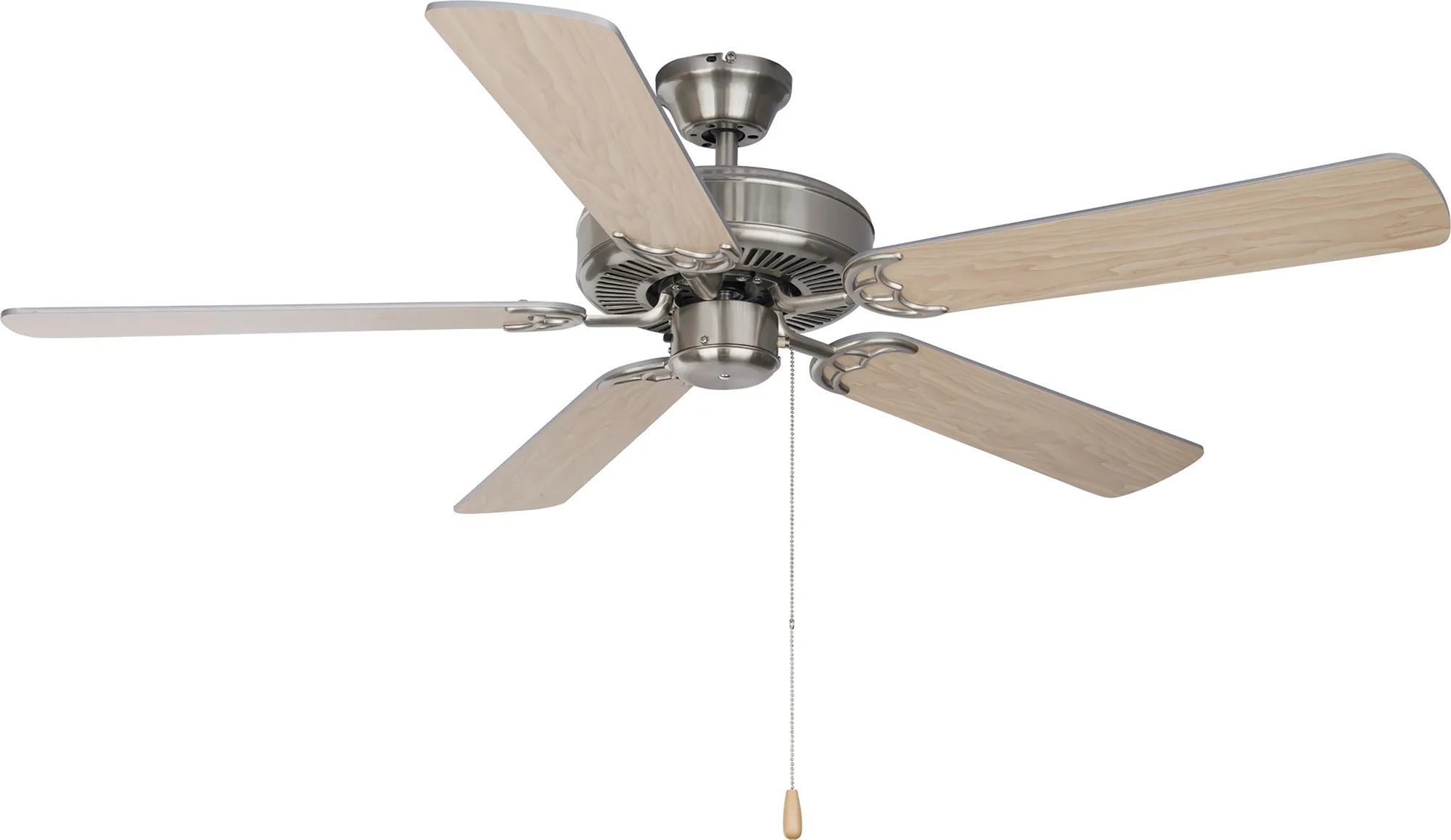 Basic-Max 52" Ceiling Fan in Satin Nickel / Silver / Maple