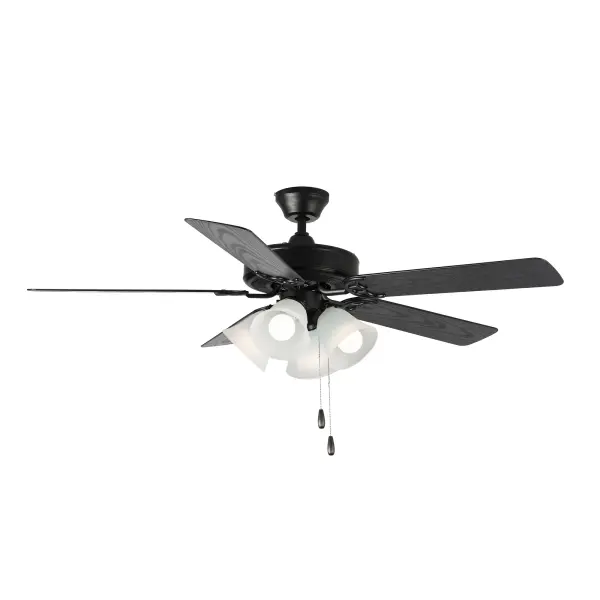 The Basic-Max ceiling fan features the ability to be installed three different ways: close mount, standard stem, and optional stems up to 72" long.