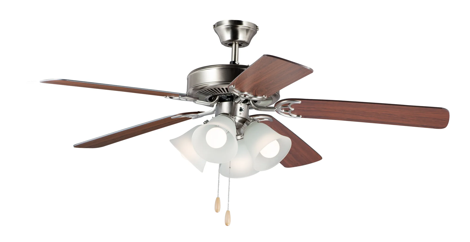 Basic-Max 52" Ceiling Fan in Satin Nickel / Walnut / Pecan