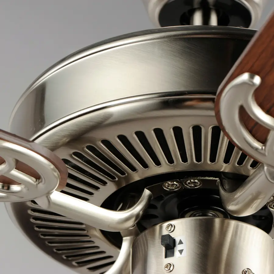 Basic-Max 52" Ceiling Fan in Satin Nickel with Walnut/Pecan Blades - Image 3
