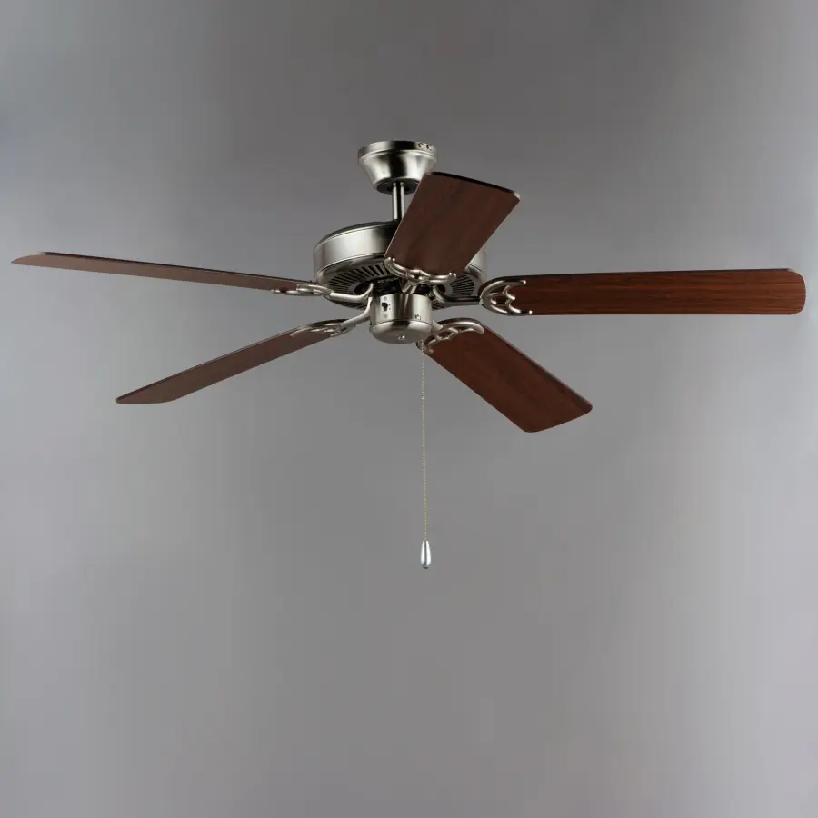 Basic-Max 52" Ceiling Fan in Satin Nickel with Walnut/Pecan Blades - Image 4