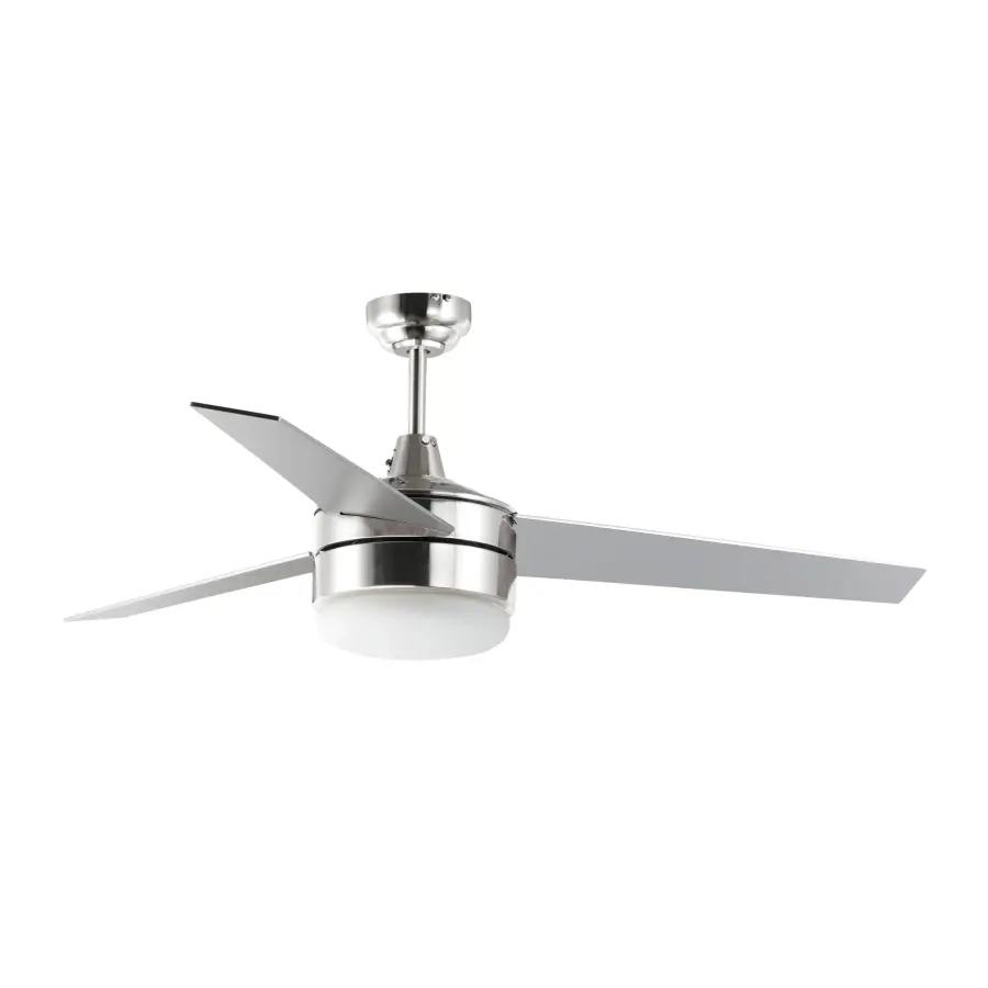 Trio 52" Ceiling Fan in Satin Nickel with Black Blades - Image 1