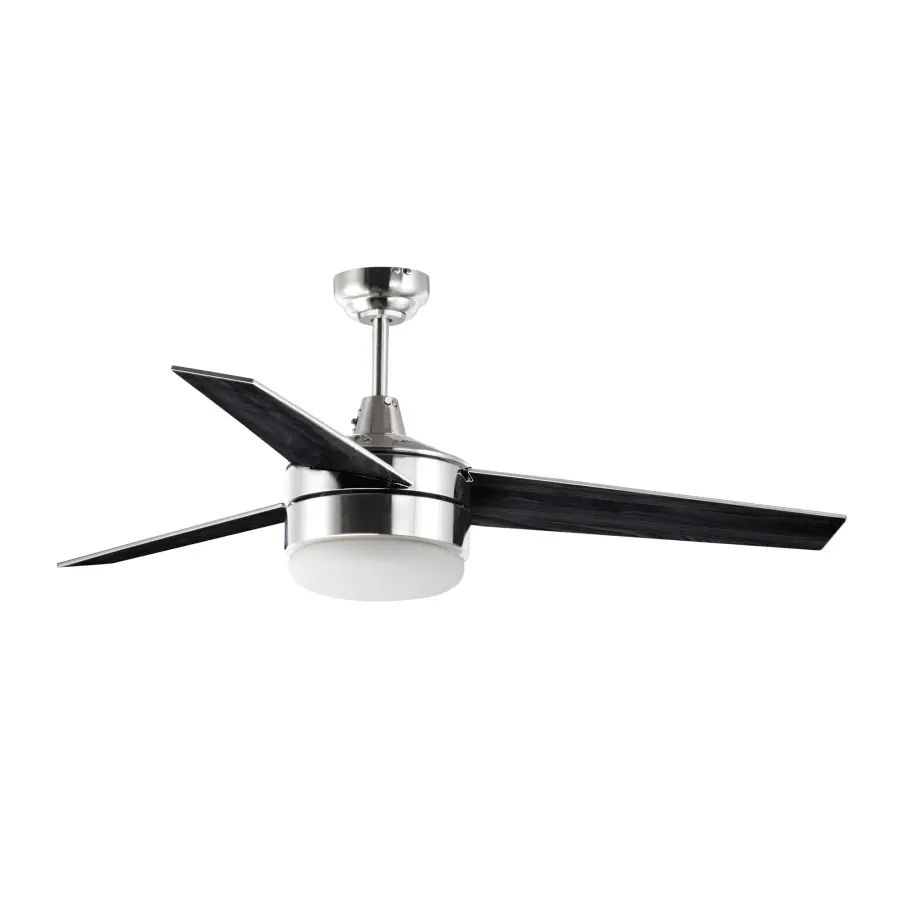 Trio 52" Ceiling Fan in Satin Nickel with Black Blades - Image 2