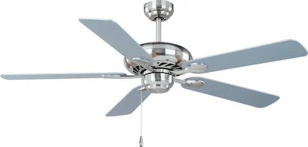 A long awaited update to the conventional indoor fan collection. Updated blades, brackets, and motor housing for more transitional spaces. A streamlined LED fan light kit pairs perfectly with the updated design. Available in Matte Black with Black/Walnut fan blades, Satin Nickel with Silver/Distressed-Wood Fan Blades, or White with White/White-Oak fan blades.