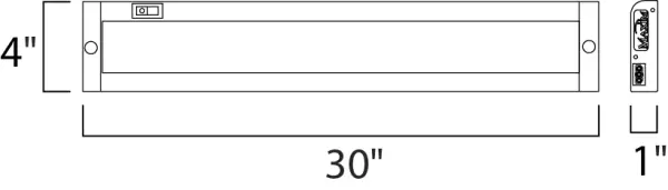 The MX-L120-EL features a new edge illuminated technology that provides even light without the common LED spots on the counter. The enclosed design does not need to be open for either wiring or for mounting. Knockouts for wiring are on a removable plate on the back for quick and easy wiring. - alternate view
