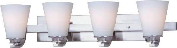 Conical 4-Light Bath Vanity in Satin Nickel - Image 1