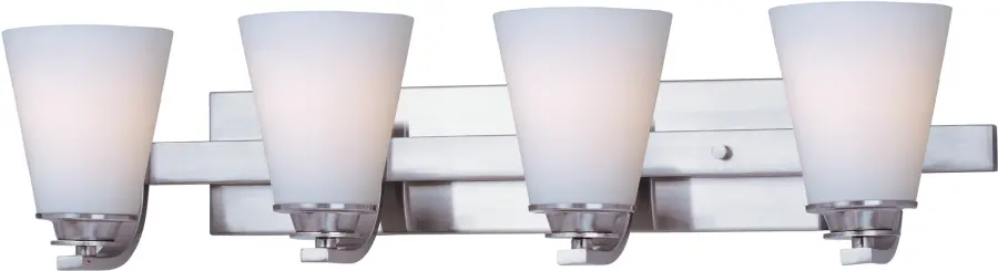 Conical 4-Light Bath Vanity in Satin Nickel - Image 1
