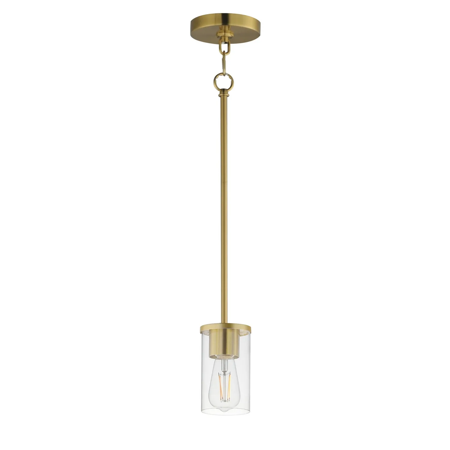 Lateral One Light Pendant in Satin Brass