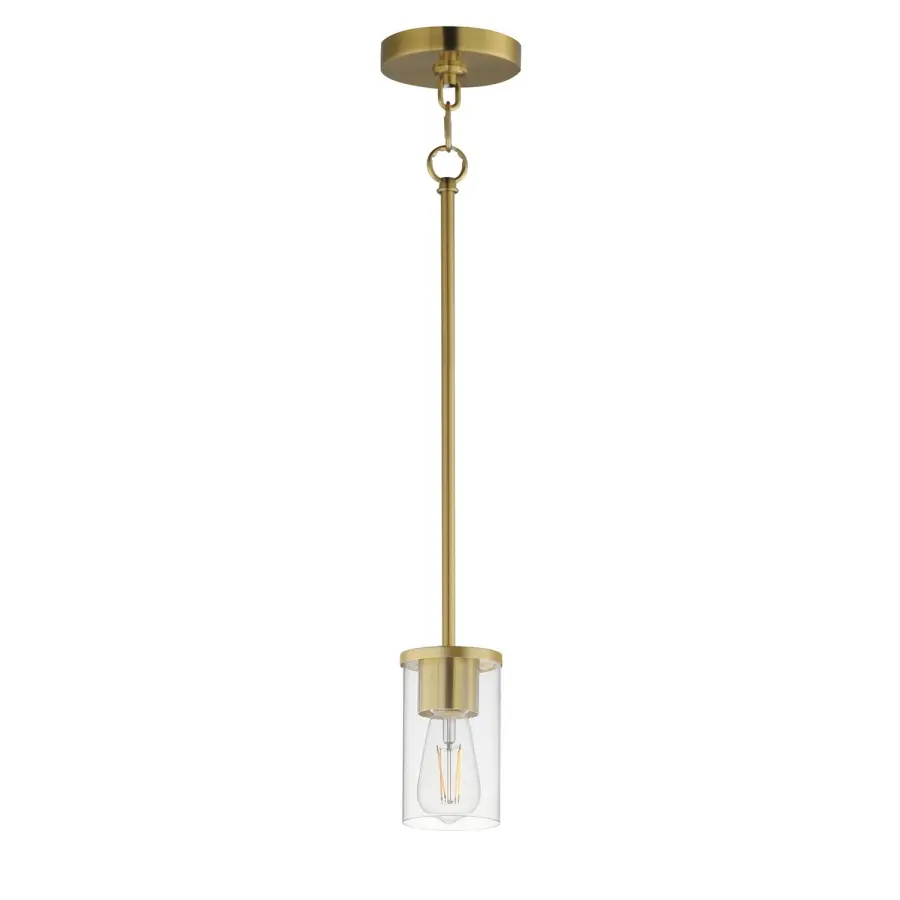 Lateral One Light Mini Pendant in Satin Brass