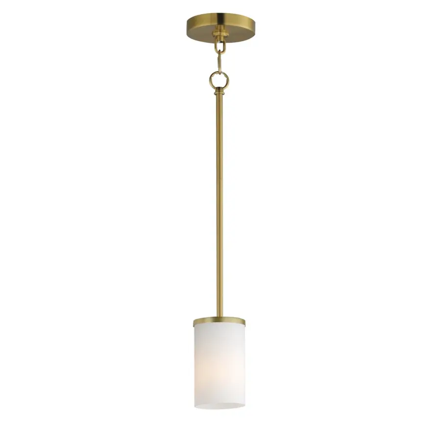 Lateral One Light Mini Pendant in Satin Brass