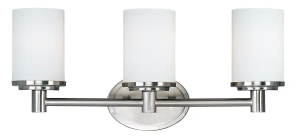 Cylinder 3-Light Bath Vanity in Satin Nickel - Image 1