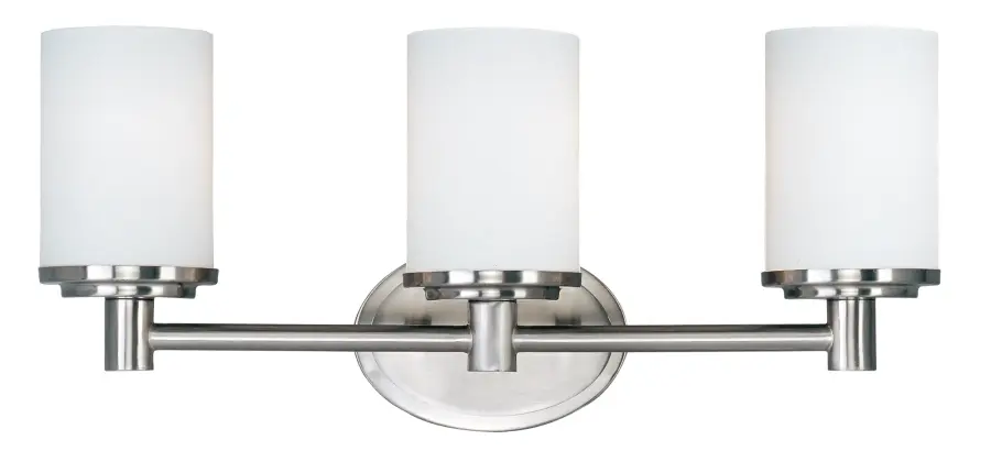 Cylinder 3-Light Bath Vanity in Satin Nickel - Image 1