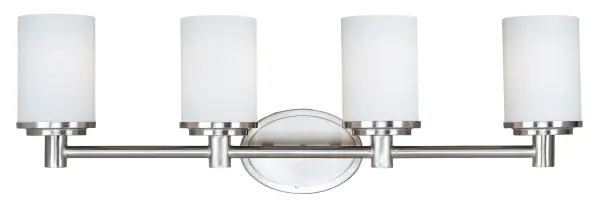 Cylinder 4-Light Bath Vanity in Satin Nickel - Image 1