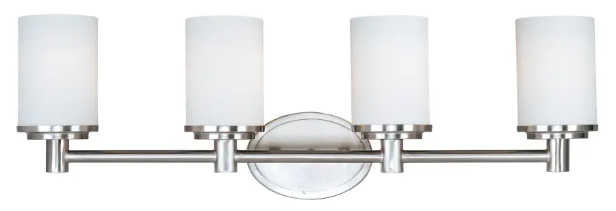 Cylinder 4-Light Bath Vanity in Satin Nickel - Image 1