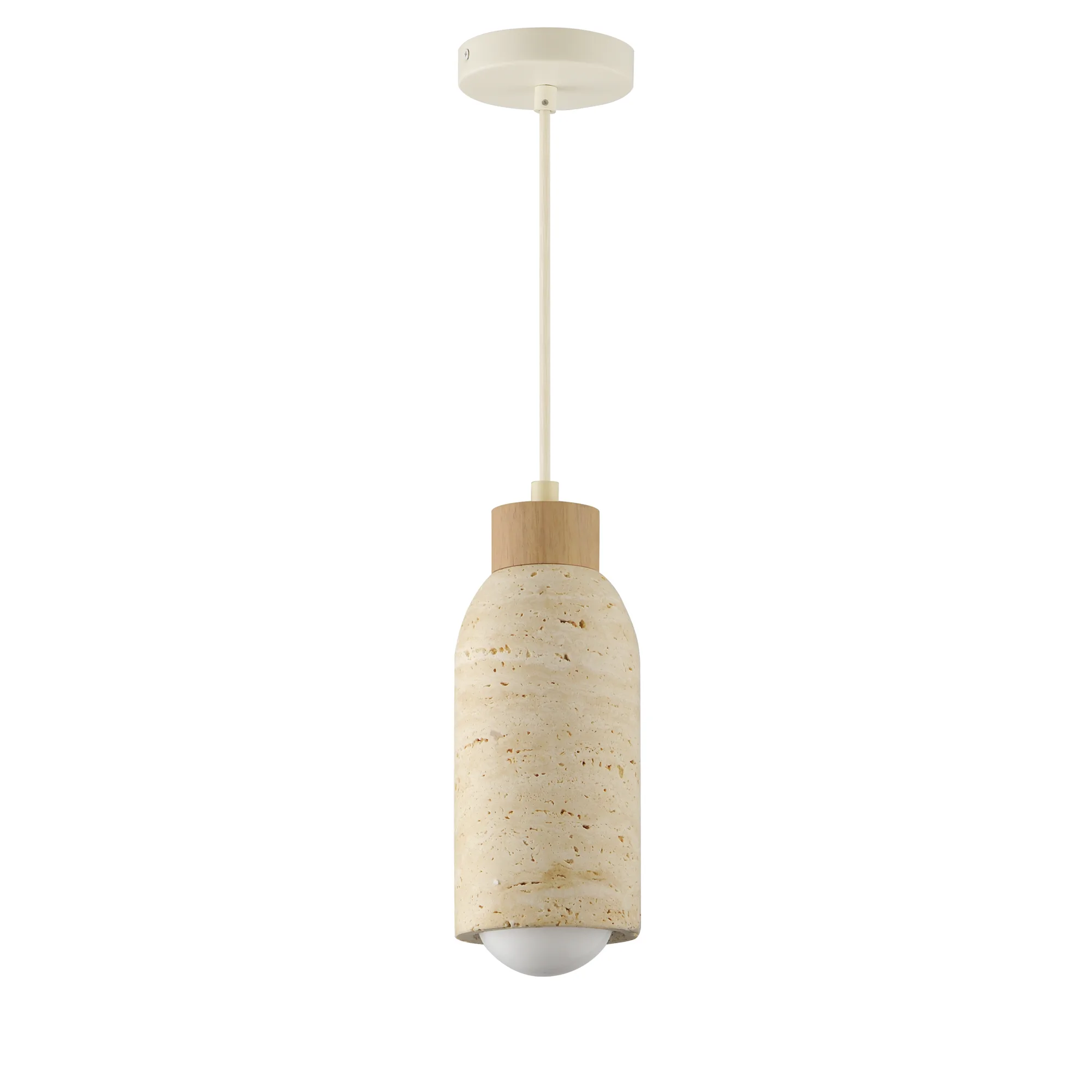 Pompeii One Light Pendant in Travertine / Oyster