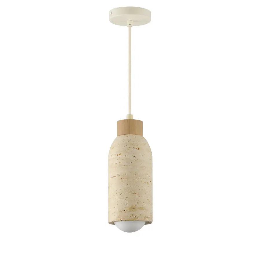 Pompeii One Light Pendant in Travertine / Oyster - Image 1