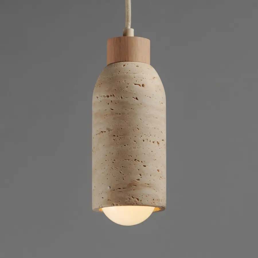 Pompeii One Light Pendant in Travertine / Oyster - Image 3