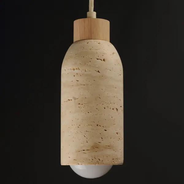 Pompeii One Light Pendant in Travertine / Oyster - Image 4