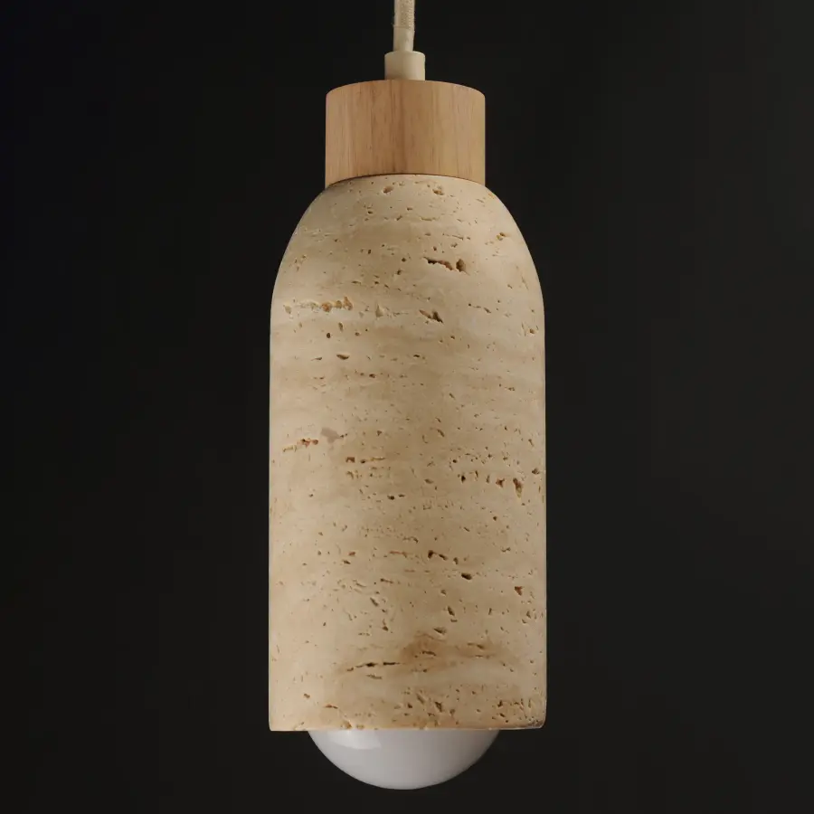 Pompeii One Light Pendant in Travertine / Oyster - Image 4