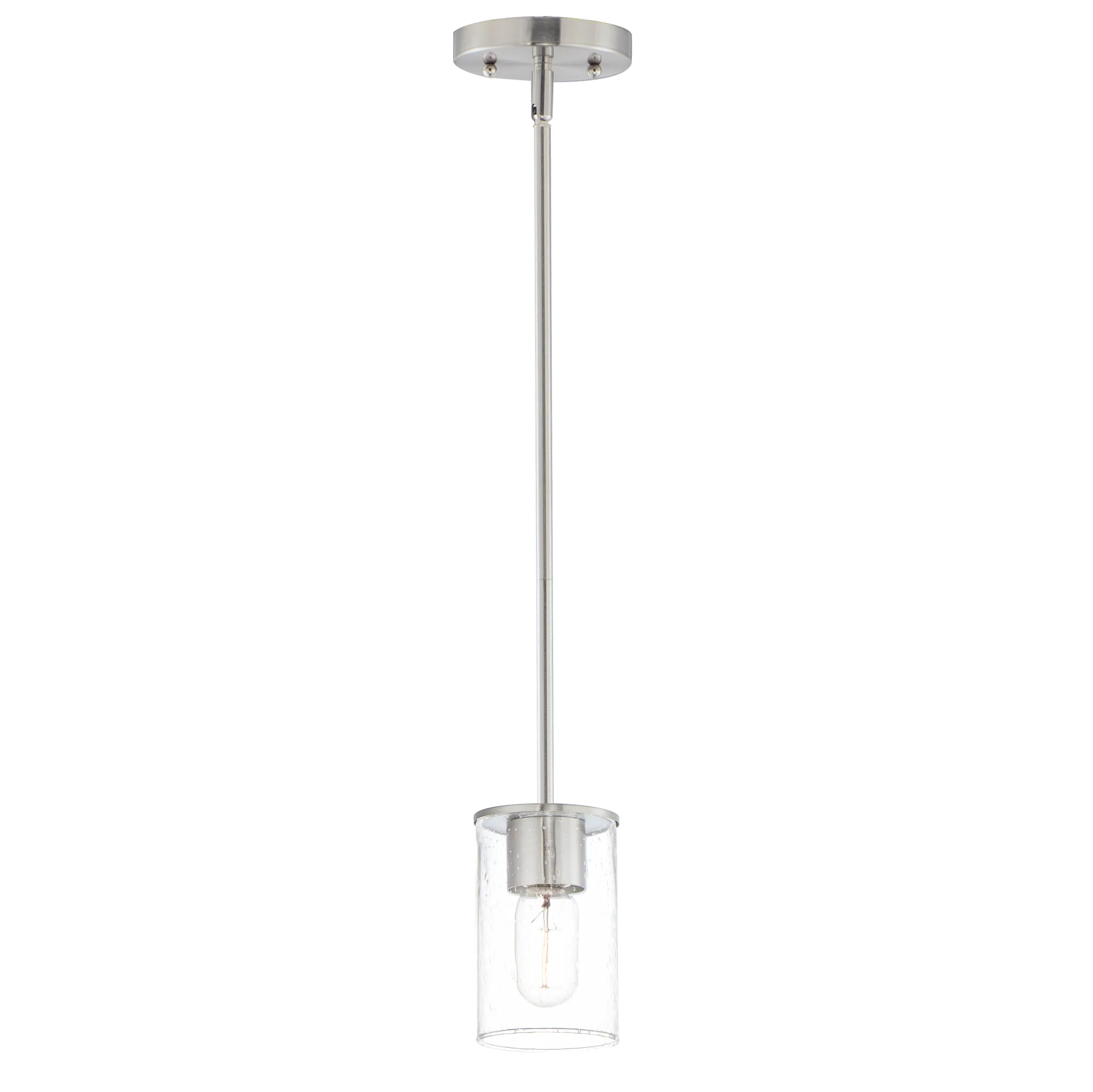 Sleek One Light Mini Pendant in Satin Nickel