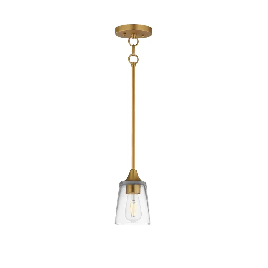 Hudson One Light Pendant in Natural Aged Brass