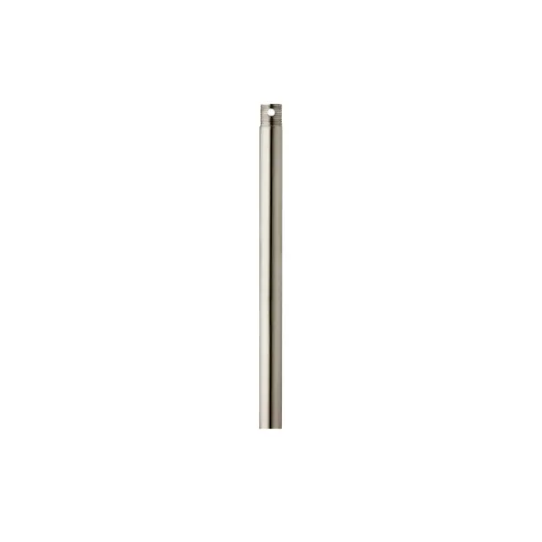 A functional down rod that extends ceiling fan mounting by 12 inches, ideal for rooms with higher ceilings. The satin nickel finish coordinates with most contemporary and transitional fan styles.