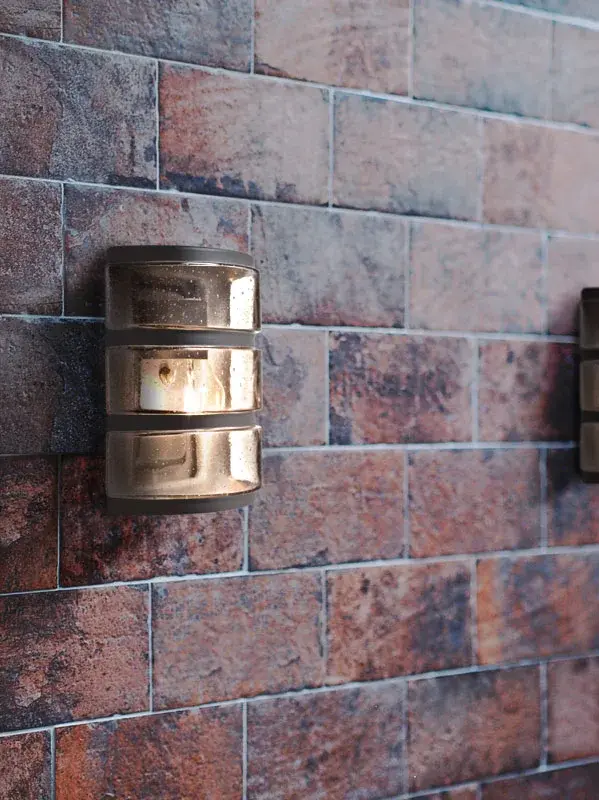 Aqua Ribbed Horizontal Outdoor Wall Sconce - Image 2
