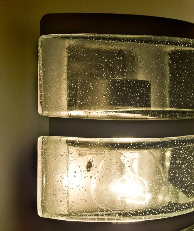 Aqua Ribbed Horizontal Outdoor Wall Sconce - Image 3